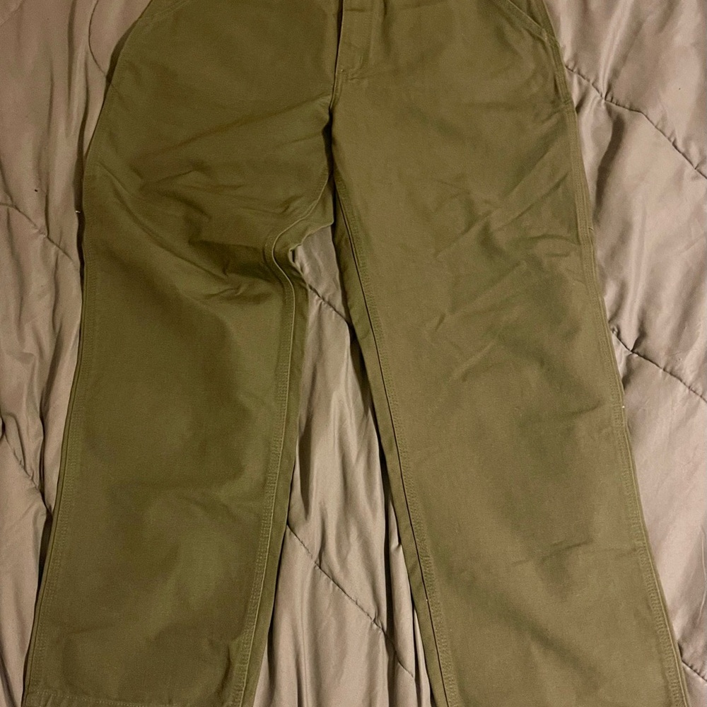 Carharrt green duck canvas jeans 36x32